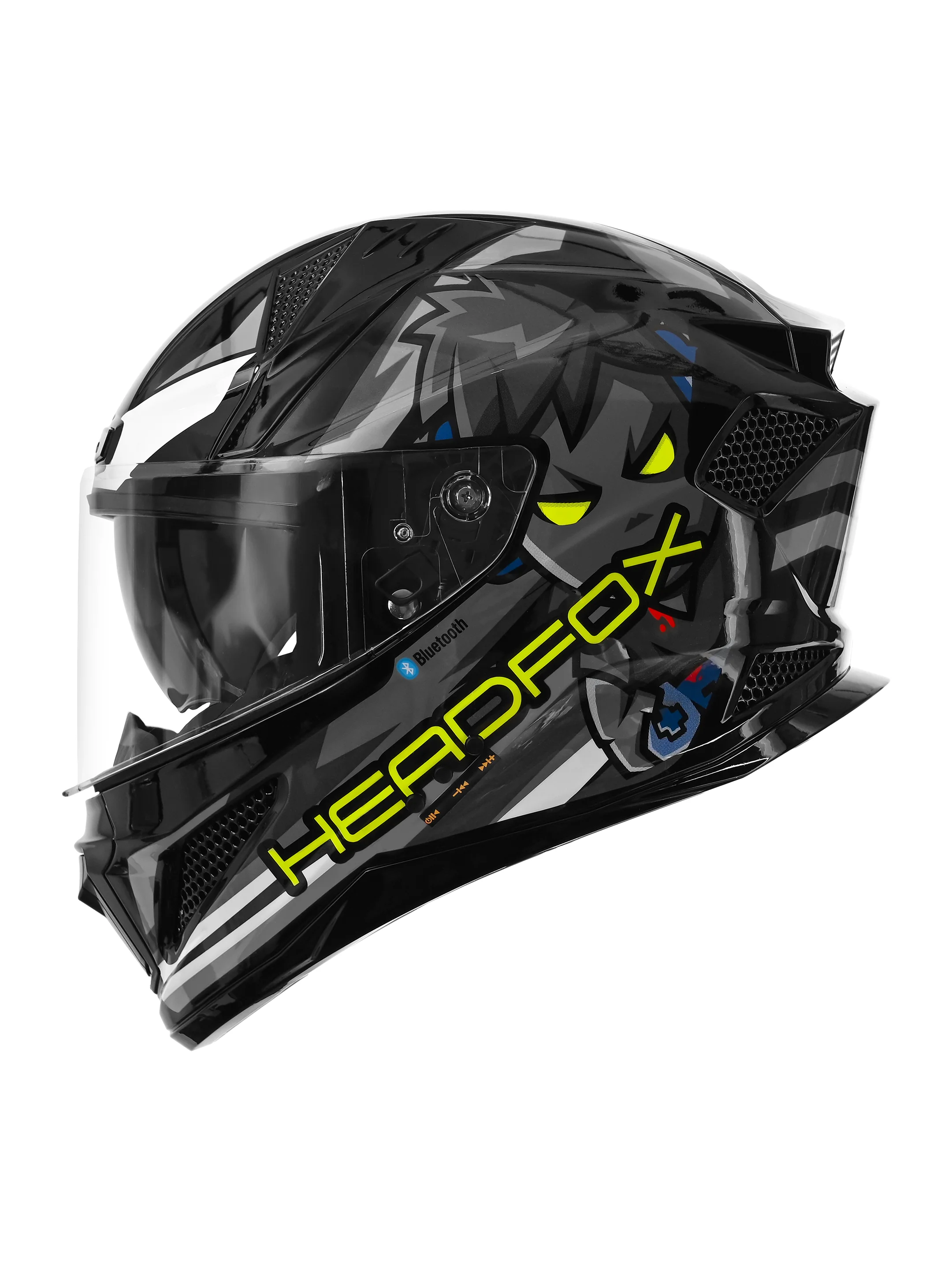 STEELBIRD SBA-20 ISS BT SHIELD X GLOSSY BLACK/NEON C/V 600 MM